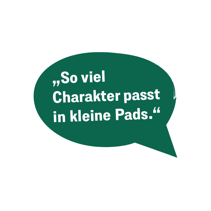 Sprechblase So viel Charakter passt in kleine Pads. Fuerte Kaffeepads