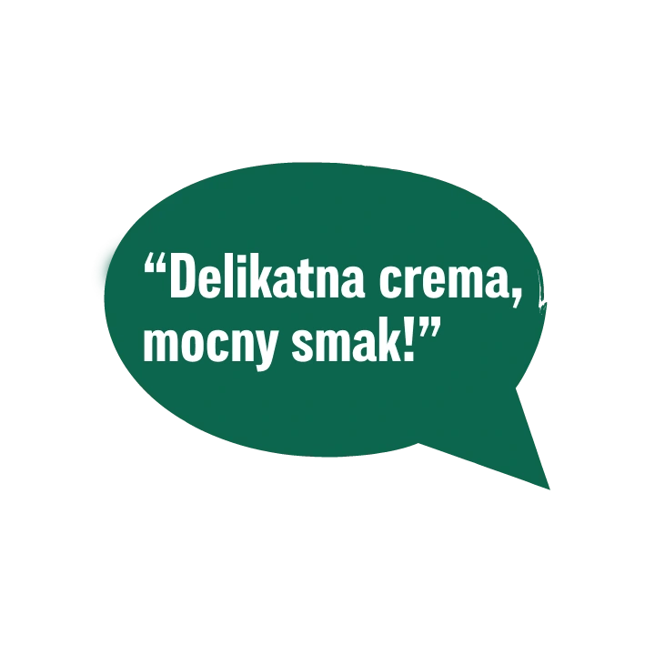 Sprechblase Zarte Crema, kräftiger Geschmack Espresso Intensivo gemahlen