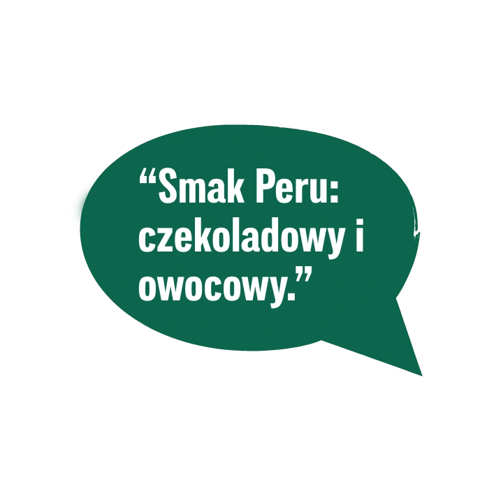 Sprechblase So schmeckt Peru: schokoladig, fruchtig, lecker! Seleccion Peru ganze Bohne 375g