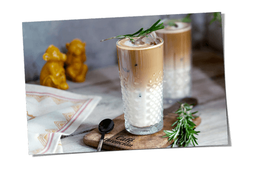 Iced vanilla rosemary Latte